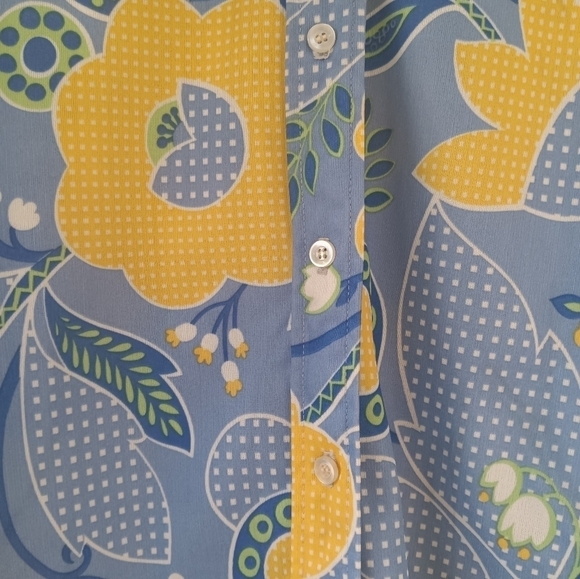 Women's Vintage Blouse Daisies Tulips Daisy 60s 70s Size Small Hippie Seventies - Picture 4 of 11